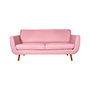 SOFÁ 3 PLAZAS SWEET TELA 185 CM ROSA SIN COJINES