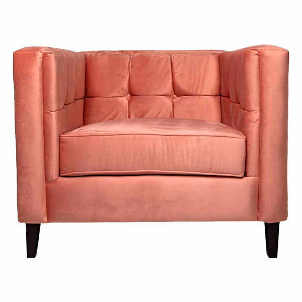 SILLÓN FIJO 1 PERSONA MADISON TERCIOPELO ROSA