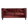 SOFÁ 2 PLAZAS MADISON TERCIOPELO 160 X 75 X 86 CM TINTO CON COJINES
