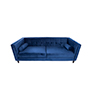 SOFÁ 2 PLAZAS MADISON TERCIOPELO 160 CM AZUL CON COJINES