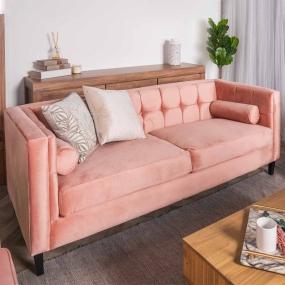 SOFÁ 2 PLAZAS MADISON TERCIOPELO 160 CM ROSA