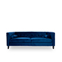 SOFÁ 3 PLAZAS MADISON TERCIOPELO 210 X 86 X 75 CM AZUL CON COJINES