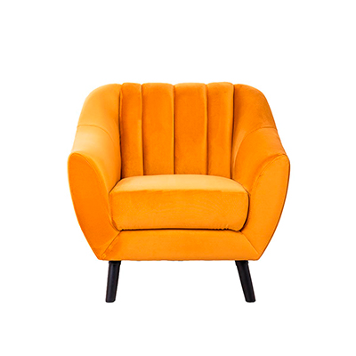 SILLÓN FIJO 1 PERSONA DORIA TERCIOPELO MOSTAZA