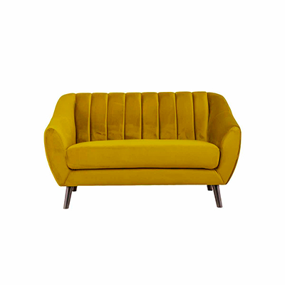 SOFÁ 2 PLAZAS LÍNEA DORIA TERCIOPELO 145 X 85 X 75 CM VERDE SIN COJINES