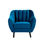SILLÓN FIJO 1 PERSONA DORIA TERCIOPELO AZUL