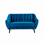 SOFÁ 2 PLAZAS DORIA TERCIOPELO 145 CM AZUL SIN COJINES