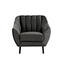 SILLÓN FIJO 1 PERSONA DORIA TERCIOPELO GRIS OSCURO