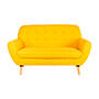 SOFÁ 2 PLAZAS LÍNEA SELENA TERCIOPELO 145 X 85 X 85 CM AMARILLO SIN COJINES