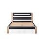 CAMA MATRIMONIAL DE MADERA INDUSTRIALIZADA GRIS OSCURO CON SOMIER MODERNA 200 KG