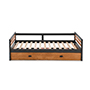 CAMA NIDO INDIVIDUAL DE PINO Y MDF MADERA Y GRIS CON CAJON MODERNA 100 KG