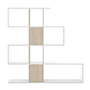 LIBRERO FUNK COLOR MADERA Y BLANCO BRILLANTE