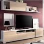 MUEBLE PARA TV KEN COLOR MADERA Y BLANCO BRILLANTE