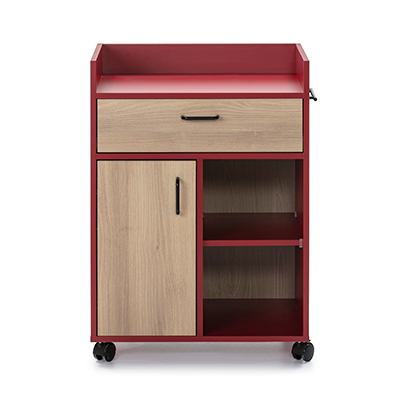 ALACENA MYLO COLOR MADERA Y ROJO