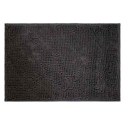 TAPETE PARA BAÑO POLIÉSTER 50 X 80 CM GRIS OBSCURO DE FÁCIL MANTENIMIENTO