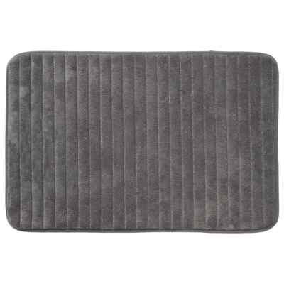 TAPETE PARA BAÑO POLIÉSTER 40X60 CM GRIS OBSCURO DE FÁCIL MANTENIMIENTO