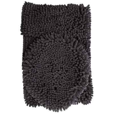 TAPETE PARA BAÑO POLIÉSTER 70 X 50 CM GRIS OBSCURO DE FÁCIL MANTENIMIENTO