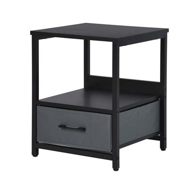 MESA CENTRO AUXILIAR GRIGORI METAL MADERA 40 X 40 X 50 CM NEGRO