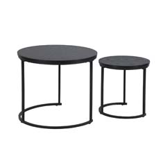 SET DE MESAS DE CENTRO REDONDA 2 PIEZAS 60X60X51CM NEGRO