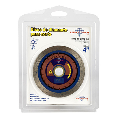 DISCO DIAMANTADO PARA LOSETA Y MARMOL ESMERILADORA 4"