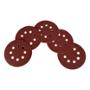 DISCO DE LIJA PARA LIJADORA ROTOORBITAL TIPO VELCRO 5" GRANO GRUESO 8 HOYOS 5 PIEZAS