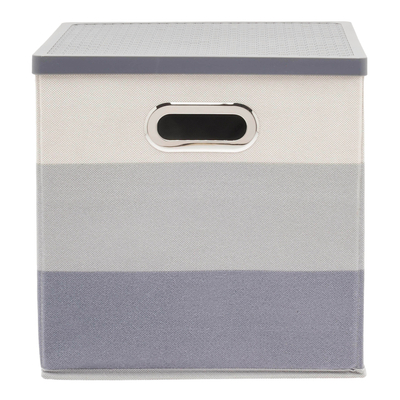 GAVETA ORGANIZADORA APILABLE CON TAPA 27 X 27 X 27 CM POLIPROPILENO AZUL GRIS