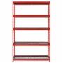 ESTANTE DE ACERO PARA CARGAS PESADAS ROJO 5 NIVELES 61 X 198 X 122 CM