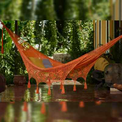 HAMACA TERRAZA ALGODÓN MEDIANO NARANJA