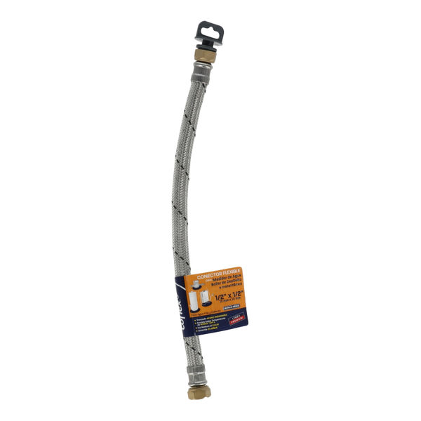 MANGUERA FLEXIBLE PARA AGUA DE ACERO 0.4M 1/2" X 1/2"