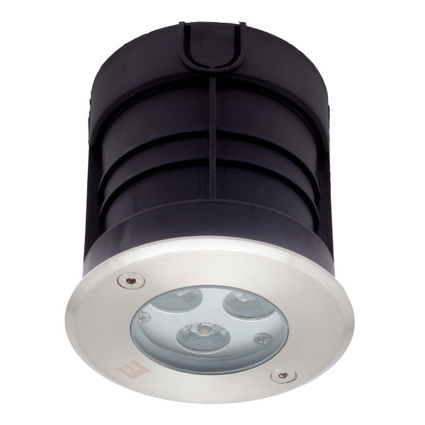 LUZ DE PISO LED EMPOTRABLE IP67 EXTERIOR 10 CM 3 W NIQUEL SEMI MATE 1 PIEZA