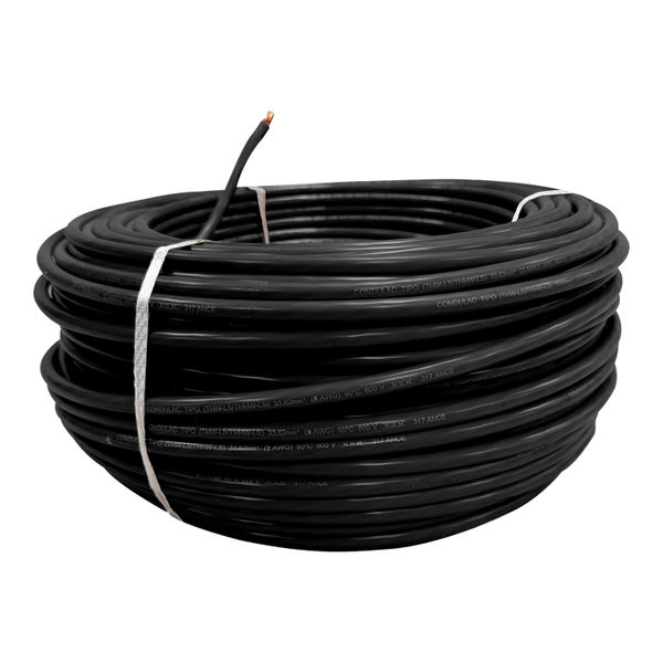 CABLE ELÉCTRICO THW-LS/THHW-LS CALIBRE 6 AWG NEGRO 100M
