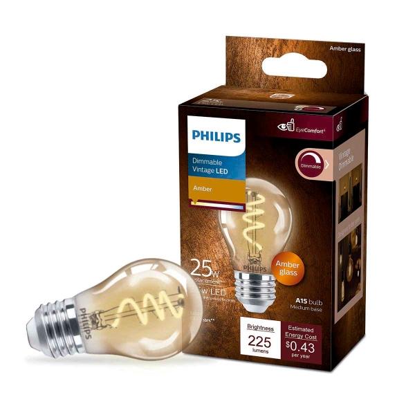 FOCO LED E26 A15 LUZ CÁLIDA ATENUABLE 3.5 W / 25 W 1 PIEZA