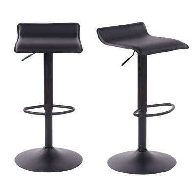 BANCO AJUSTABLE DE 41.5 X 41.5 X 87 CM 2 PIEZAS TODO NEGRO