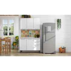 MUEBLE DE COCINA 2 MÓDULOS 160 X 120 X 60 CM ACERO BLANCO