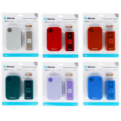 TIMBRE INALÁMBRICO 36 MELODÍAS DISPONIBLE EN 6 COLORES DIFERENTES
