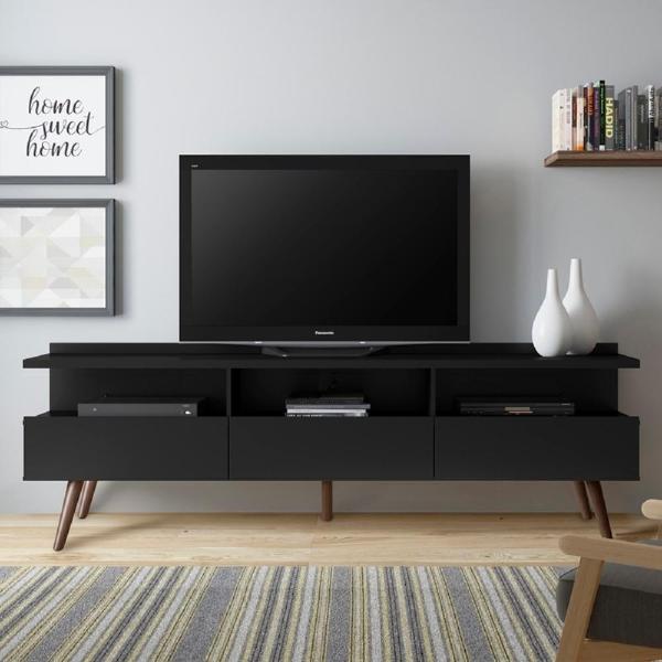 MUEBLE PARA TV PARA 65 PULGADAS MDP NEGRO 160 X 36 X 58 CM
