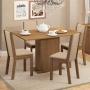 Juego de Comedor Madesa Talita Mesa com Tablero de Madera y 4 Sillas Marrón/Crema/Beige