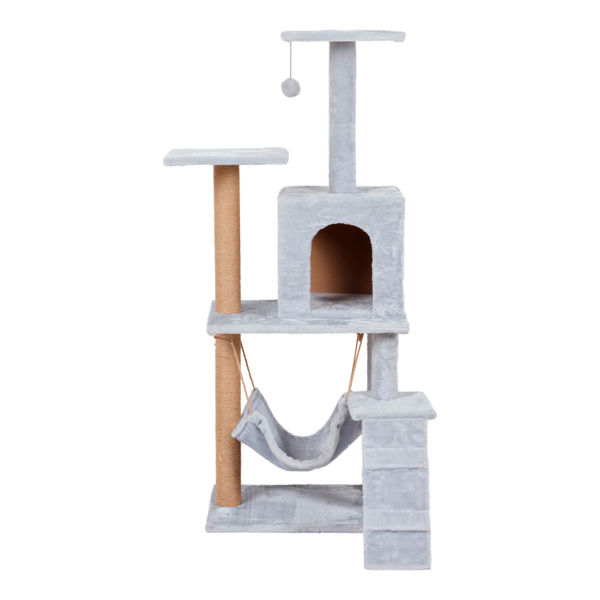 TORRE PARA GATO MECATE, MADERA Y TELA 15.75 X 15.75 X 142 CM