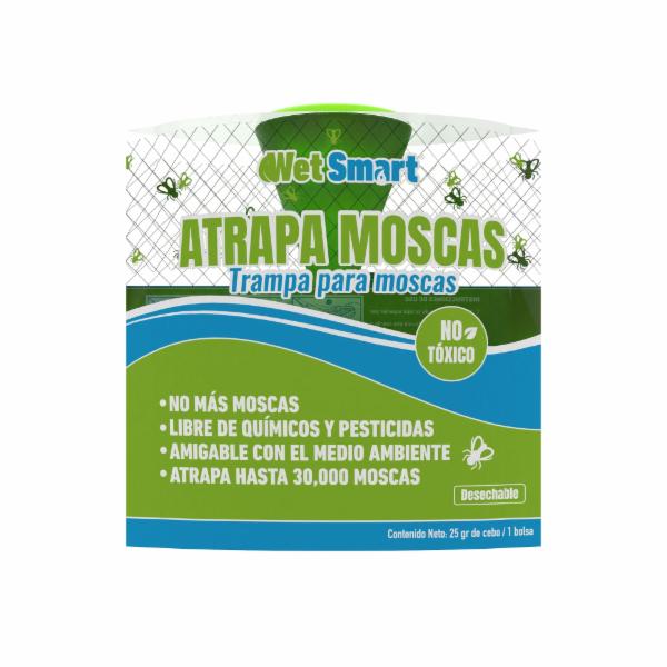 TRAMPA ATRAPA MOSCAS 20.8 x 20.8 X 7.5 CM VERDE WET SMART