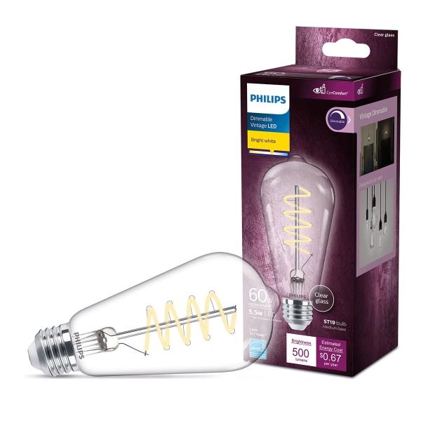 FOCO LED E26 ST19 LUZ CÁLIDA 5.5 W / 40 W 1 PIEZA