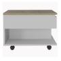 MESA LATERAL AUXILIAR LUANDA MELAMINA 55 X 50 CM BLANCO DUNA