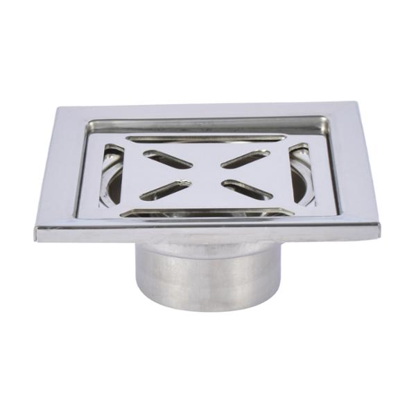 COLADERA CON REJILLA CUADRADA DE 10 X 10 CM PLATA COFLEX