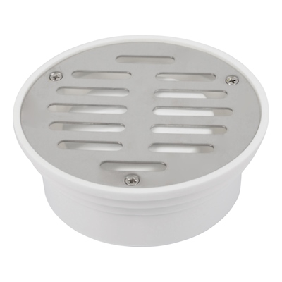 COLADERA UNIVERSAL CON REJILLA DE ACERO INOXIDABLE 50, 75 Y 100 MM (2, 3 Y 4 PULGADAS) PLATA COFLEX