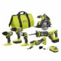 ONE+ 18V KIT COMBINADO DE 6 HERRAMIENTAS CON BATERÍAS DE 1.5AH, 4.0AH Y CARGADOR