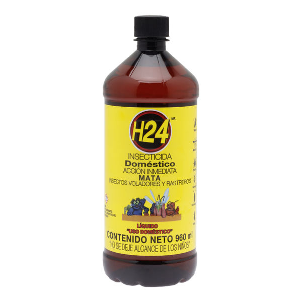 INSECTICIDA DOMÉSTICO PARA INSECTOS VOLADORES Y RASTREROS 960 ML AMARILLO H24