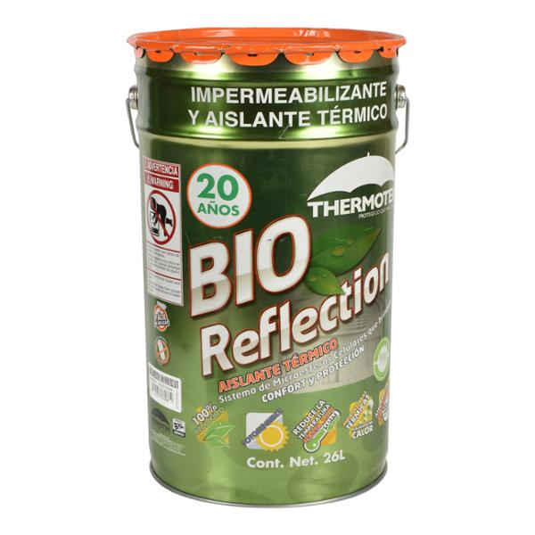IMPERMEABILIZANTE ACRILICO BIO REFLECTION 20 AÑOS AISLANTE TERMICO FOTOSENSIBLE BLANCO 26 L