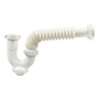 TRAMPA CON REGISTRO Y SALIDA CORRUGADA PARA LAVABO/FREGADERO 1 1/4 X 1 1/2 DE PULGADA BLANCO