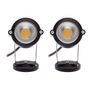 ESTACA DE LUZ LED PARA JARDÍN SPOT CON BASE DE PARED 5 W NEGRO 2 PIEZAS