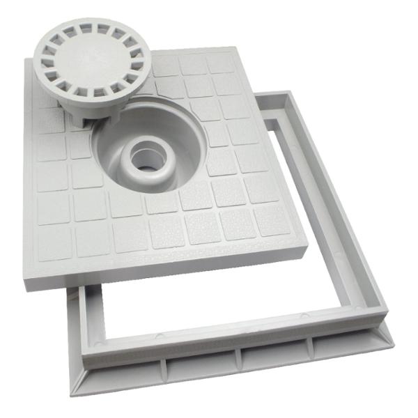TAPA DE REGISTRO CON COLADERA 7 X 30 X 30 CM GRIS COFLEX