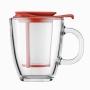 JUEGO TARRO PARA TE 350 ML ROJO CON COLADOR