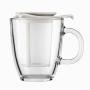 JUEGO TARRO PARA TE CON COLADOR 350 ML BLANCO INFUSIÓN PRÁCTICA